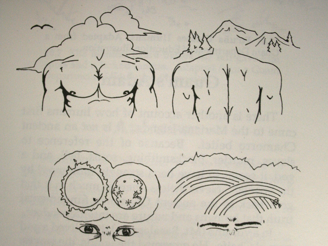 0003-ac-05-puntan_normal Puntan Puntan used his body to make the earth, his eyes to make the sun and the moon and his eyebrows to make rainbows. Ancient Chamorro Society/Bess Press