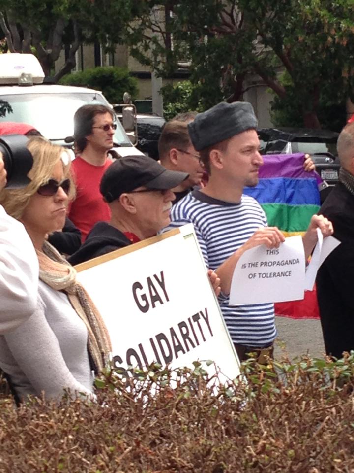 Protesting in front of Russian Consulate in San Francisco