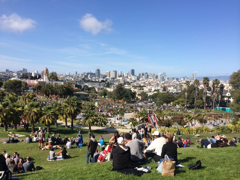 The view of other part of the city of San Francisco from Dolores Park. Photo by JP Leddy